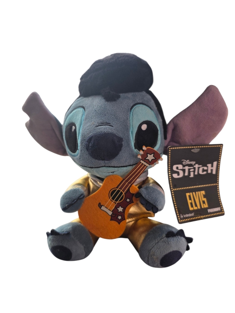 Disney Stitch Elvis Plush - Blue & Gold Guitar Plush NWT 7.5in